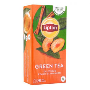 Lipton Green Tea, Delicious Peach & Cinnamon Tea Bags, 25-Pack