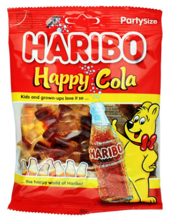 Haribo Happy Cola Jelly, Party Size Pouch, 160g (4808650817621)