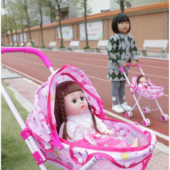 Metal stroller with silicon doll Toy