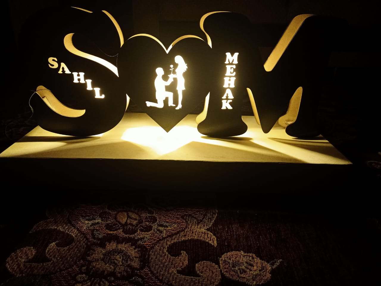 Wooden led customized alphabet lamp deals