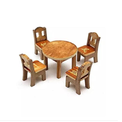 Wooden Table Chair Set For Dolls House Furniture